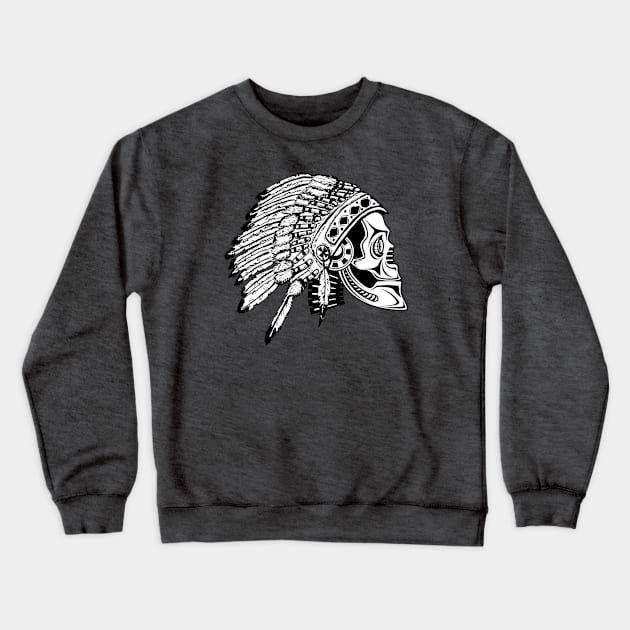 Robot Chief - Native American Indian Headdress Crewneck Sweatshirt by Barn Shirt USA